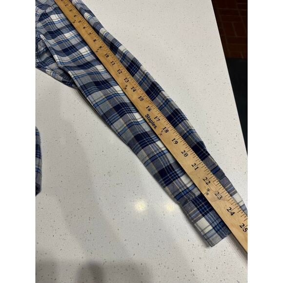 Duluth Trading Men’s Button Down Shirt Blue Plaid Flannel Slim Fit Cotton Medium - Picture 8 of 8